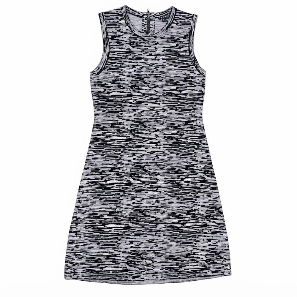 Theory Sleeveless Space-Dyed Black/White Dress | Size S